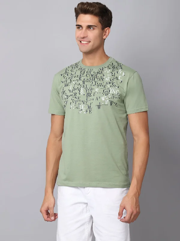 Fringed Knit TopsMen's Green T-Shirt