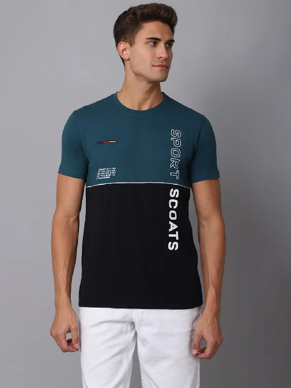 Retro Knit TopsMen's Teal T-Shirt