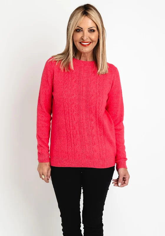 Cecil Cable Knit Sweater, Cosy CoralKnit Chunky