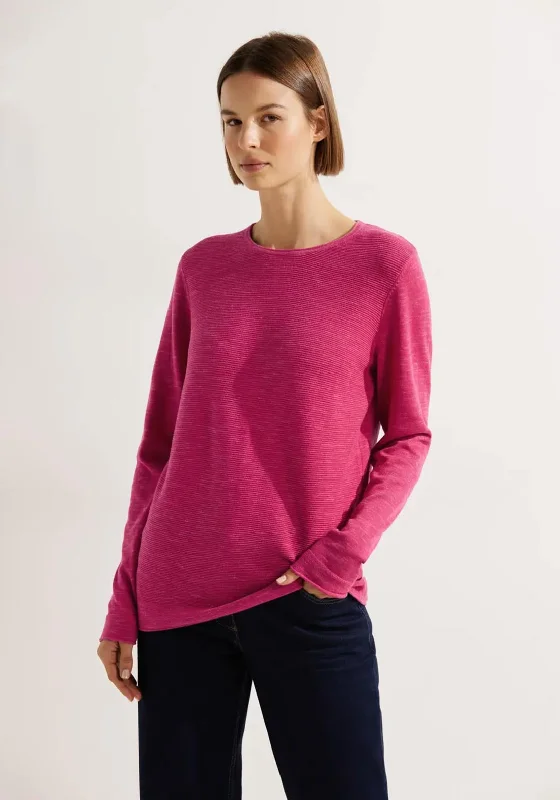 Cecil Ribbed Knit Sweater, Heather Cosy CoralKnitted Round Neck