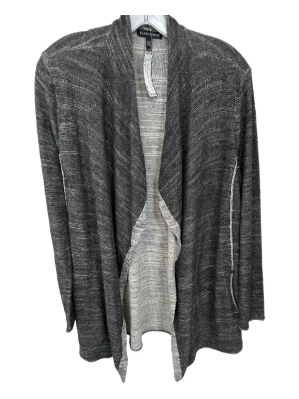 Limited Edition Knit TopsEileen Fisher Size S Gray Organic Cotton Open Front Heathered Sweater