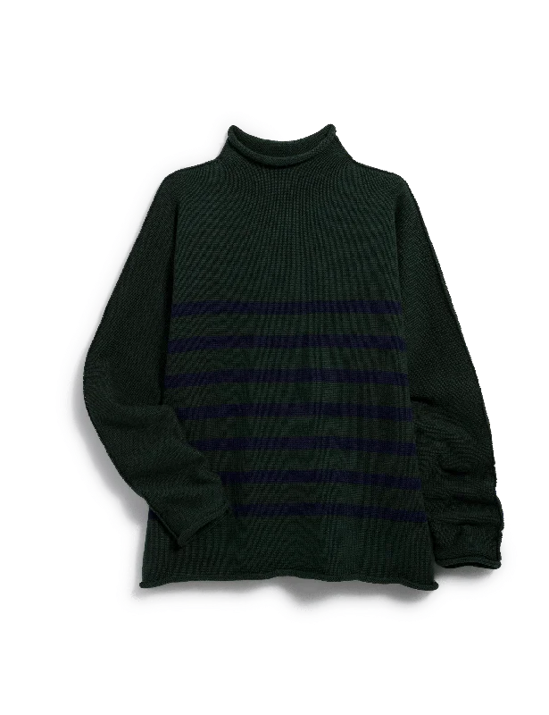 Green W/ Navy Stripe