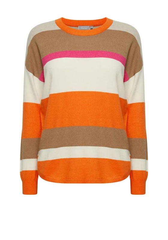 Fransa Bold Stripe Fine Knit Sweater, MultiKnit Top