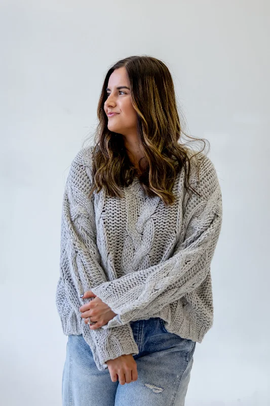 Festival Knit TopsWhitney Chunky Sweater | Heather Gray