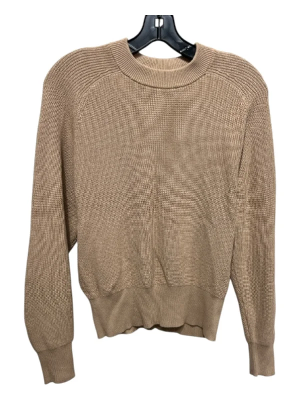 Asymmetrical Knit TopsInes de la Frossange Size S Tan Brown Missing Material Tag Rib Knit Sweater