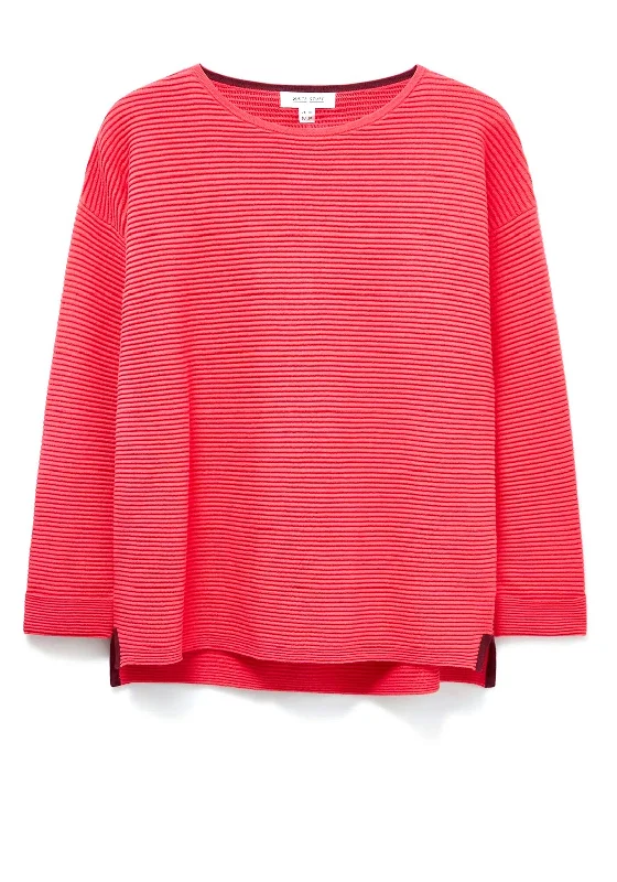 White Stuff Jana Ribbed Jumper, Bright PinkKnit Cardigan