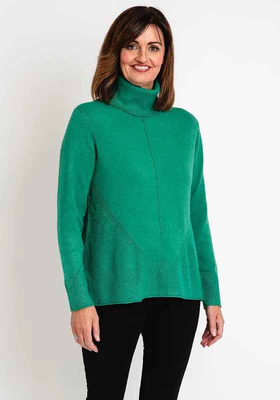 Serafina Collection Ribbed Detailing Sweater, Forest GreenKnitted Summer