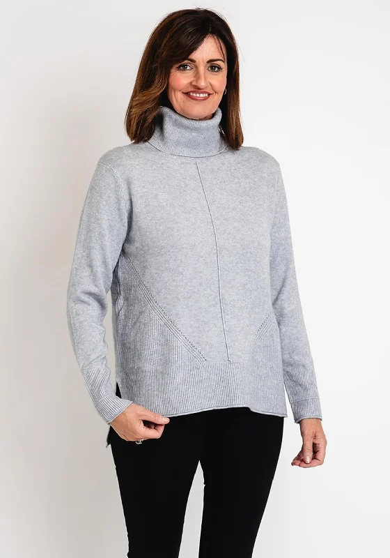 Serafina Collection Ribbed Detailing Sweater, GreyKnit Winter