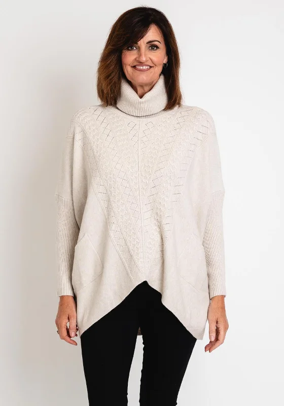 Serafina Collection Cable Knit Jumper, BeigeKnitted Layered