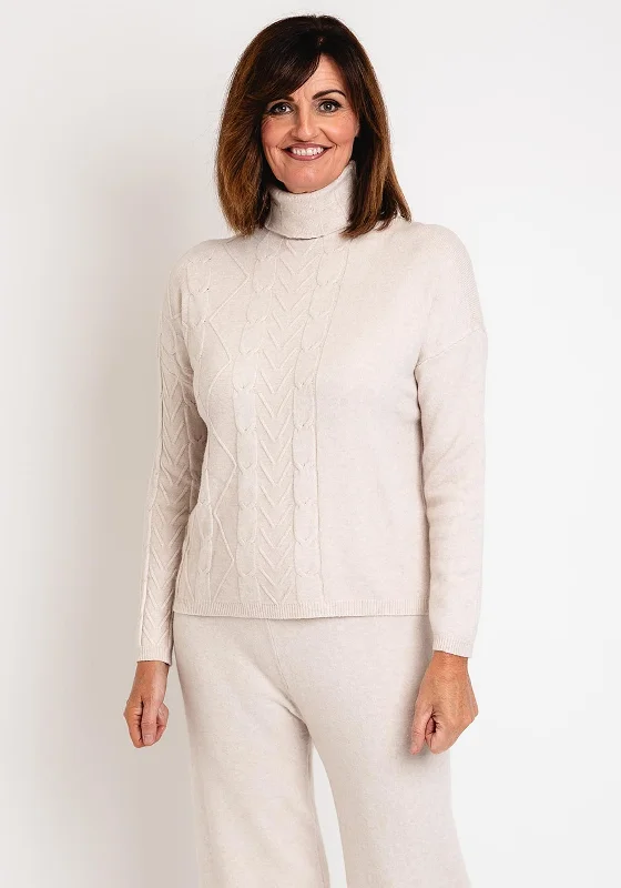 Serafina Collection Cable Knit Jumper, ApricotKnit Sheer