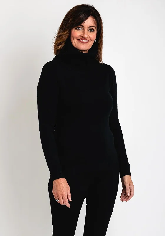 Serafina Collection Light Weight Roll Neck Sweater, BlackKnit Fall