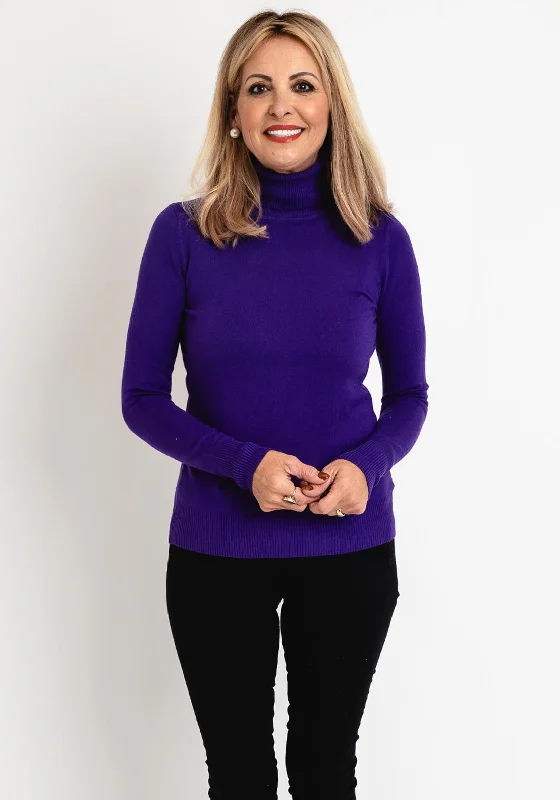 Serafina Collection Light Knit Sweater, VioletKnit Tee