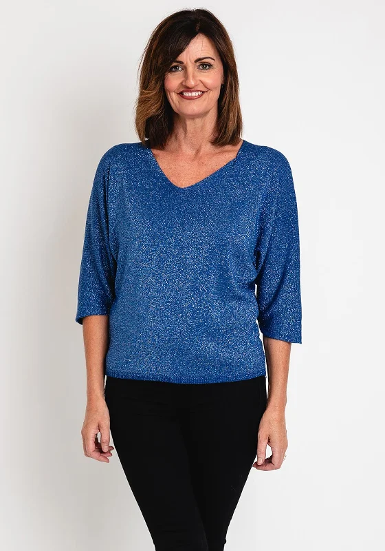 Serafina Collection One Size Fine Knit Sweater, BlueKnitted Tank