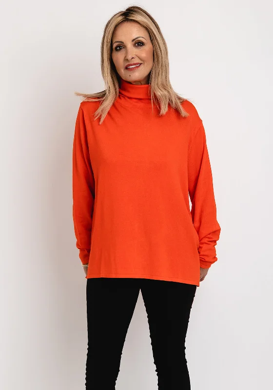 Masai Flikka Fine Knit Sweater, Spicy OrangeKnitted Crewneck