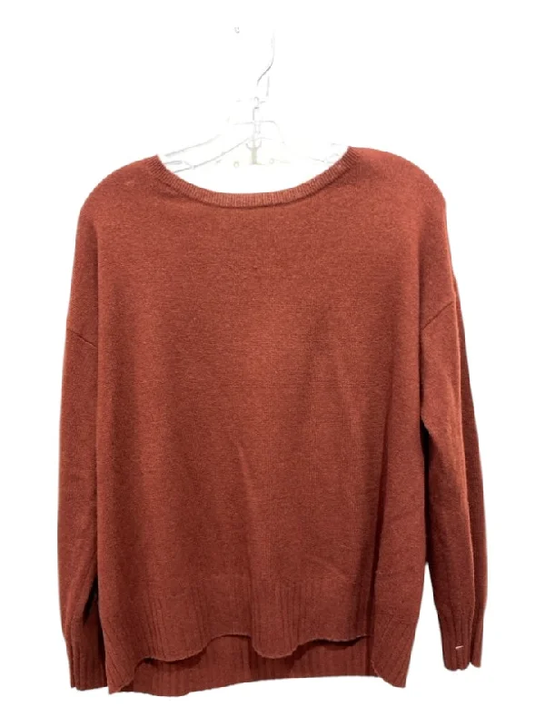 Limited Edition Knit TopsNili Lotan Size S Brown Cashmere Scoop Neck Ribbed Sweater