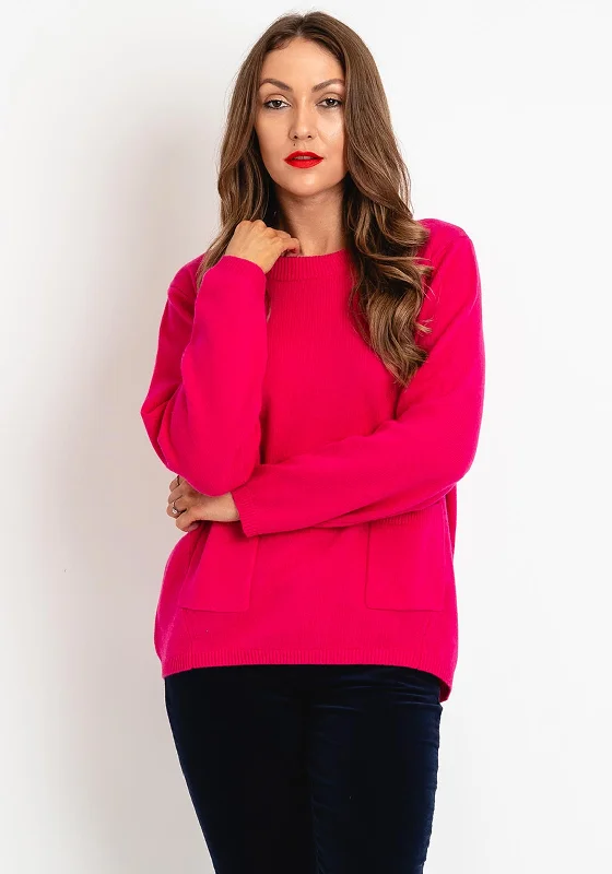 OUI Patch Pocket Wool Blend Sweater, PinkKnit Hoodie