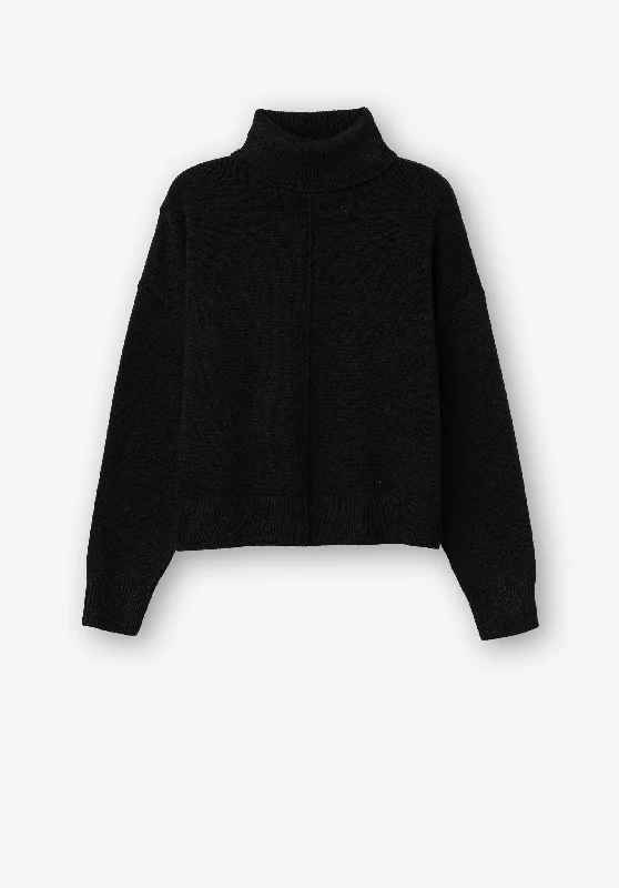 Tiffosi Roll Neck Sweater, BlackKnitted Tee