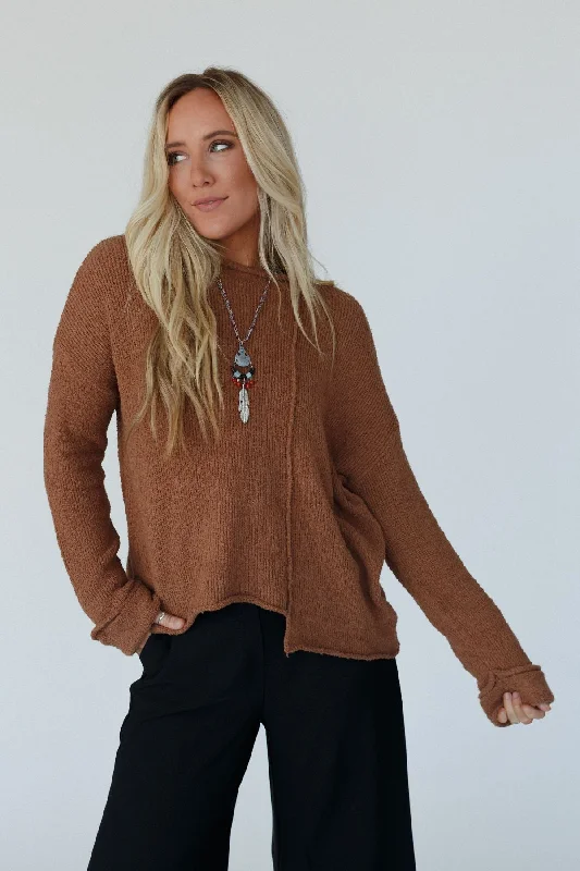 Fall Knit TopsRosie Asymmetrical Sweater - Camel