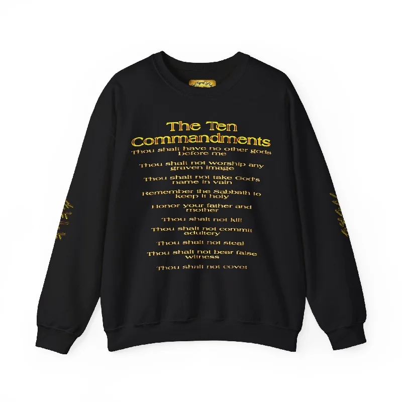 Sheer Knit TopsTen Commandments 01 Designer Gildan Unisex Heavy Blend Sweatshirt (12 colors)