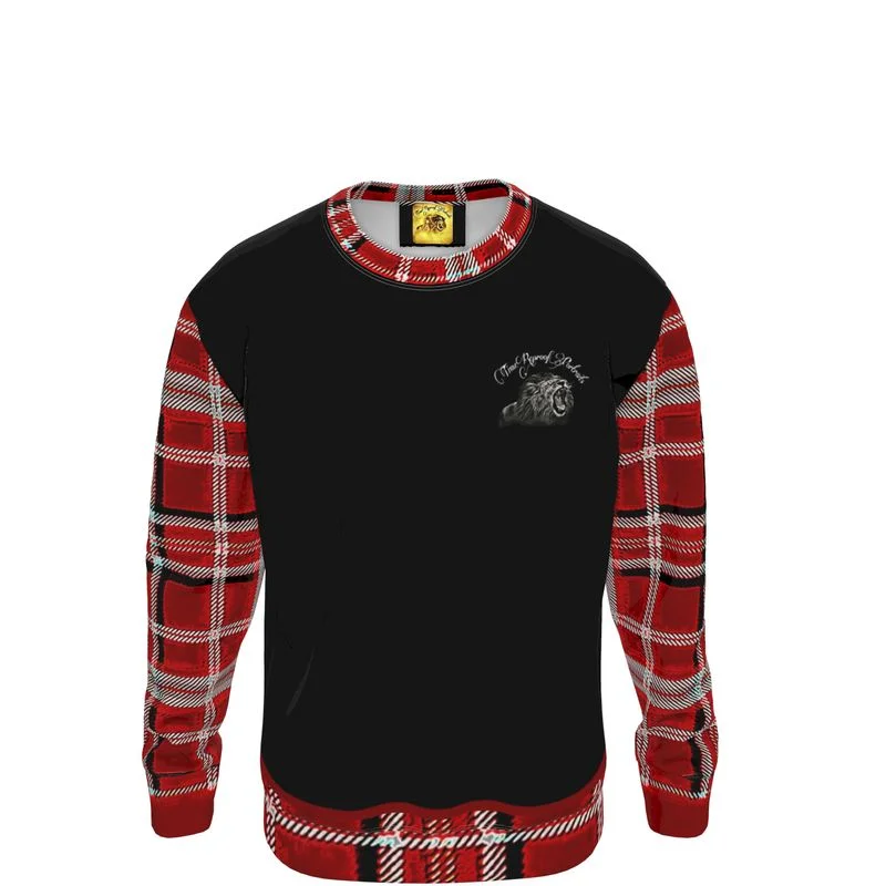 Fleece Knit TopsTRP Twisted Patterns 06: Digital Plaid 01-05A Designer Unisex Sweatshirt