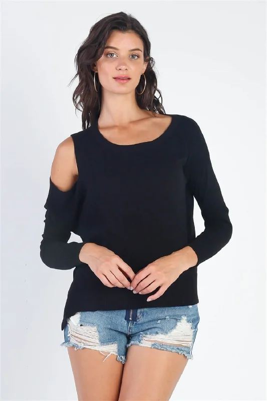 Urban Knit TopsUNIQ Cold Shoulder Long Sleeve Knit Top