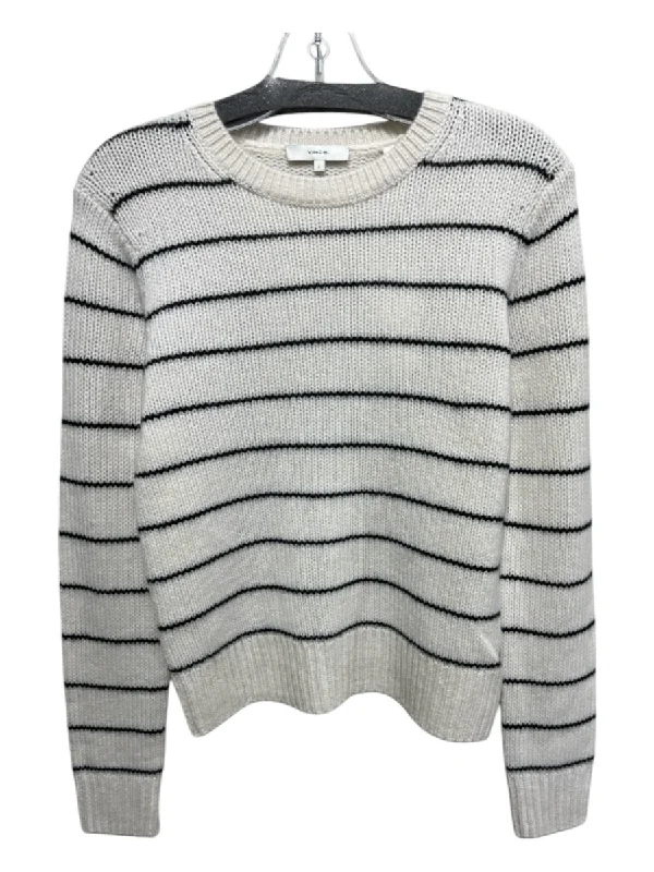 Collaborative Knit TopsVince Size S White & Black Cashmere Striped Sweater