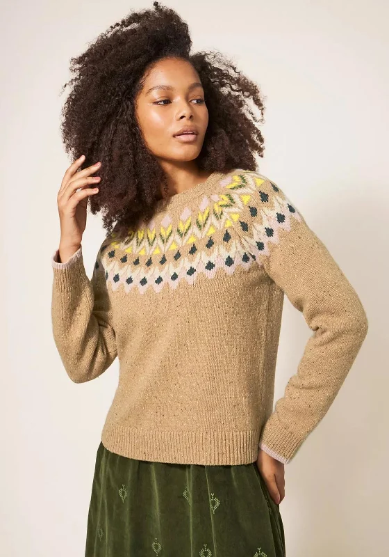 White Stuff Flora Fairisle Jumper, Natural MultiKnit Polka Dot