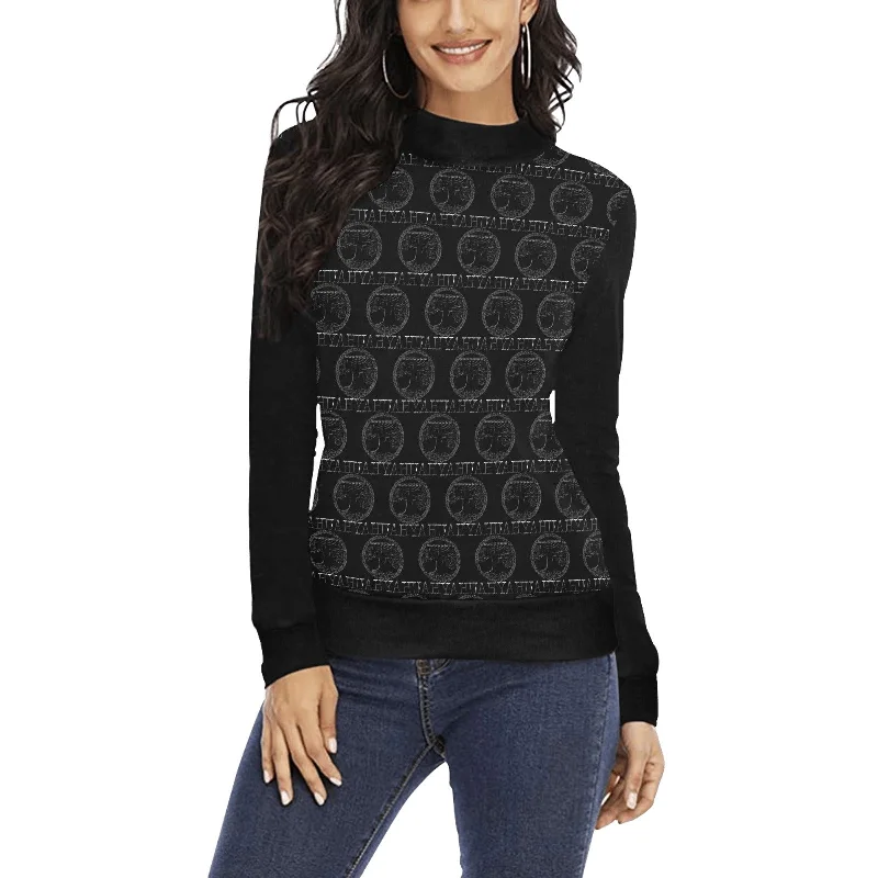 High-Fashion Knit TopsYahuah-Tree of Life 02-04 Ladies Designer Mock Neck Sweatshirt