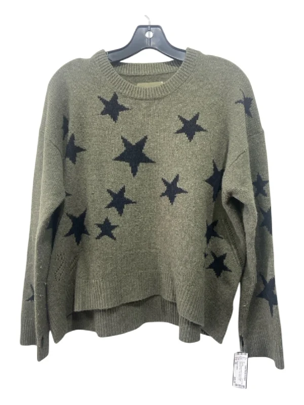 Spring Knit TopsZadig & Voltaire Size XS Green & Black Cashmere Stars Long Sleeve Knit Sweater