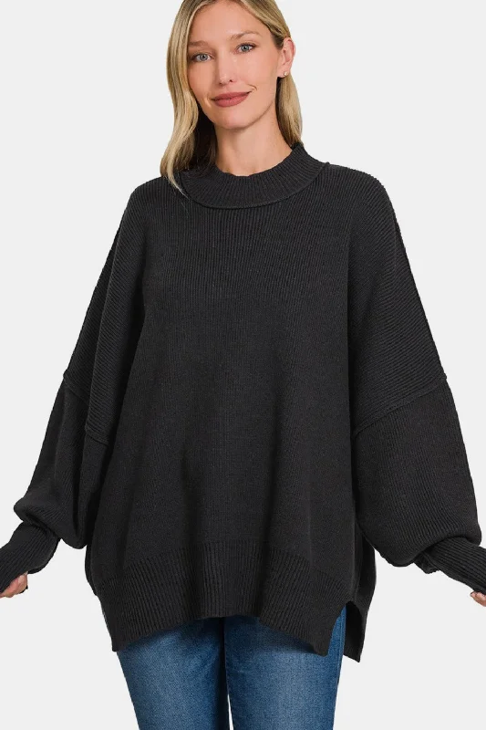 Artist Knit TopsZenana Side Sit Oversize Sweater